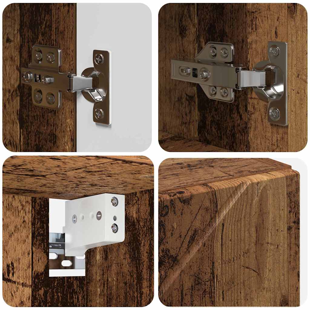 Baderomsinnredningssett 4 pcs Gammelt tre 61 x 35 x 64 cm