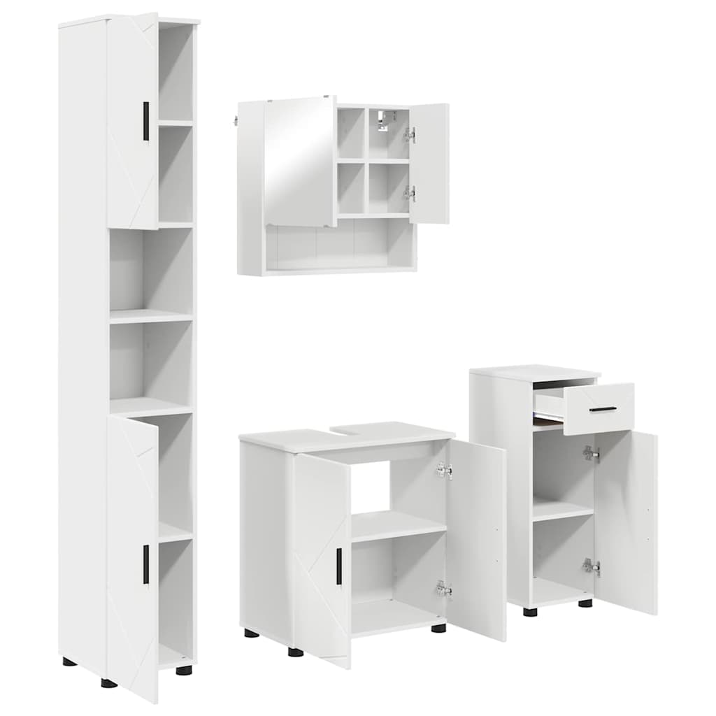 Baderomsinnredningssett med skuff 4 pcs Hvit 61 x 35 x 64 cm
