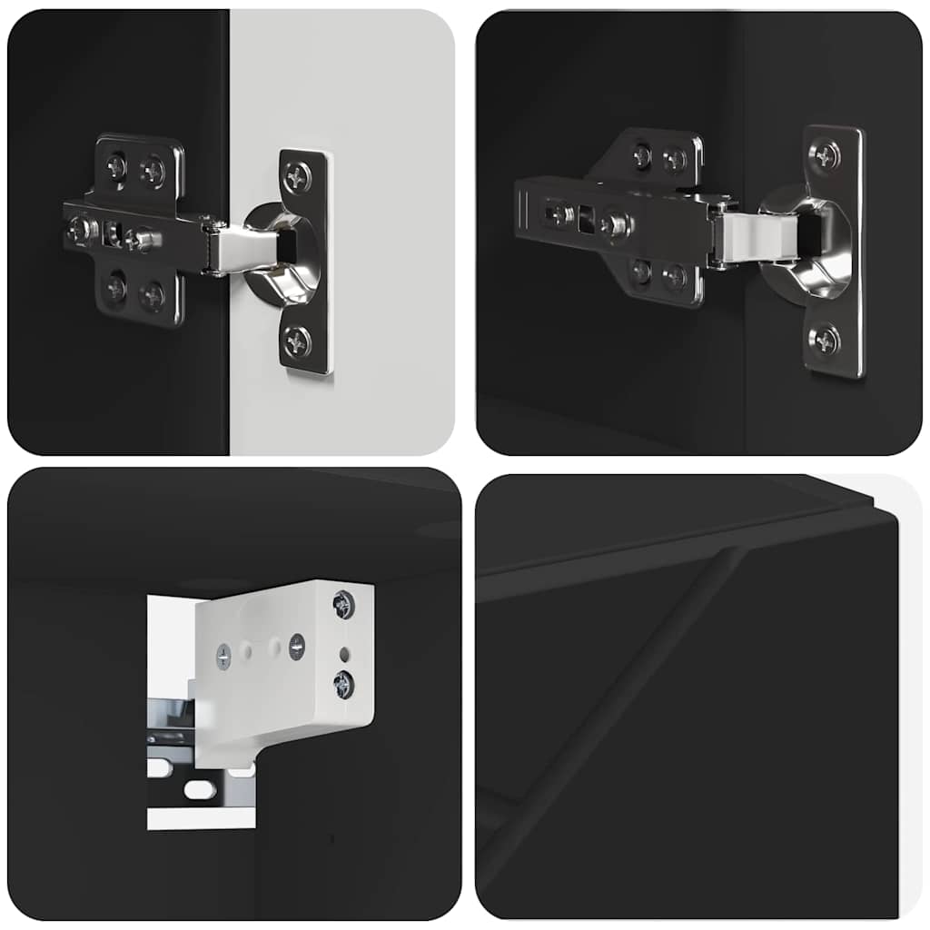 Baderomsinnredningssett med skuff 4 pcs Svart 61 x 35 x 64 cm