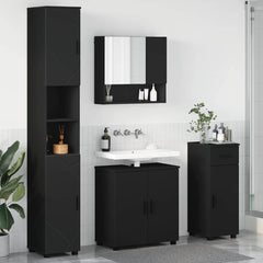 Baderomsinnredningssett med skuff 4 pcs Svart 61 x 35 x 64 cm