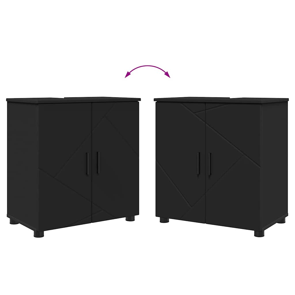 Baderomsinnredningssett med skuff 4 pcs Svart 61 x 35 x 64 cm
