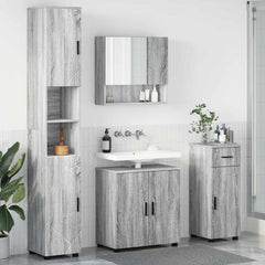 Baderomsinnredningssett 4 pcs Grå sonoma 61 x 35 x 64 cm
