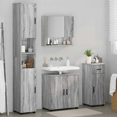 Baderomsinnredningssett 4 pcs Grå sonoma 61 x 35 x 64 cm
