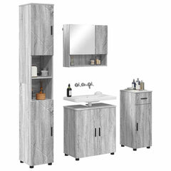 Baderomsinnredningssett 4 pcs Grå sonoma 61 x 35 x 64 cm