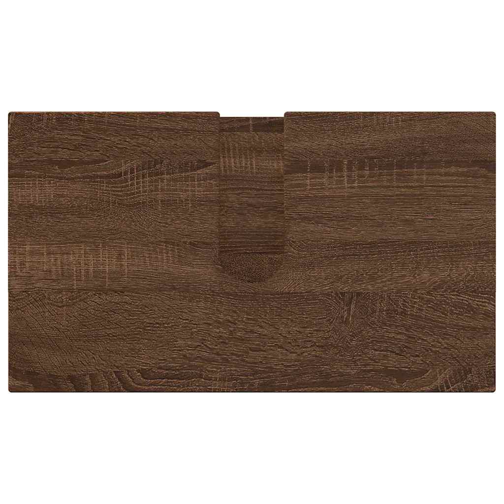 Baderomsinnredningssett med dør 4 pcs brun eik 61 x 35 x 64 cm