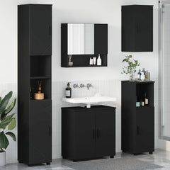 Baderomsinnredningssett Veggmontert 5 pcs Svart 61 x 35 x 64 cm