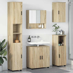 Baderomsinnredningssett 5 pcs Sonoma eik 61 x 35 x 64 cm