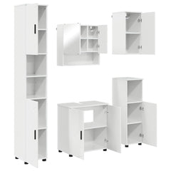 Baderomsinnredningssett 5 pcs Høyglans hvit 61 x 35 x 64 cm
