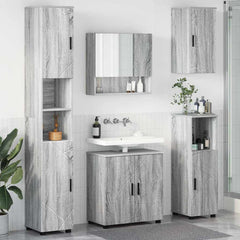 Baderomsinnredningssett 5 pcs Grå sonoma 61 x 35 x 64 cm