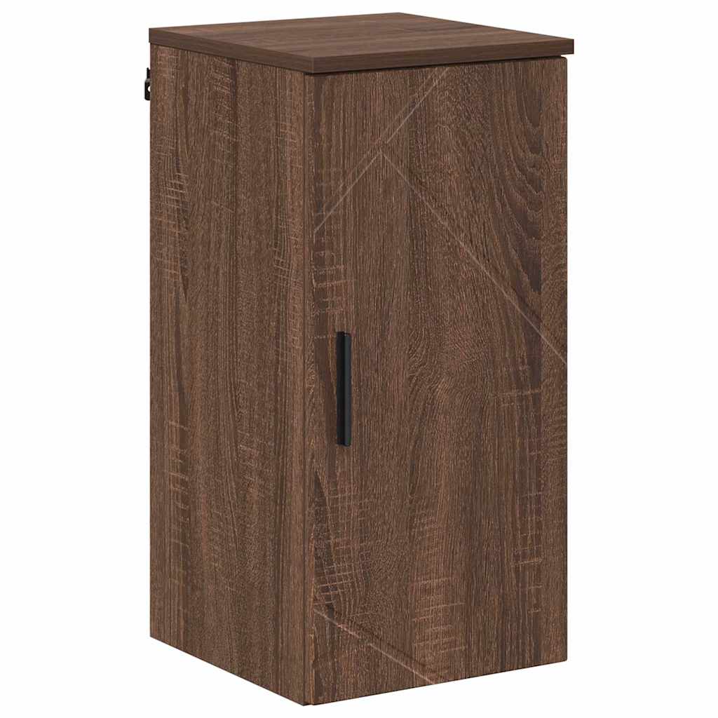 Baderomsinnredningssett med dør 5 pcs brun eik 61 x 35 x 64 cm
