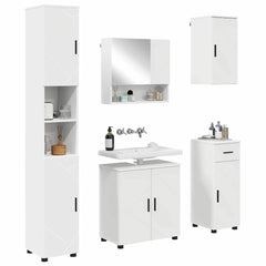 Baderomsinnredningssett med skuff 5 pcs Hvit 61 x 35 x 64 cm