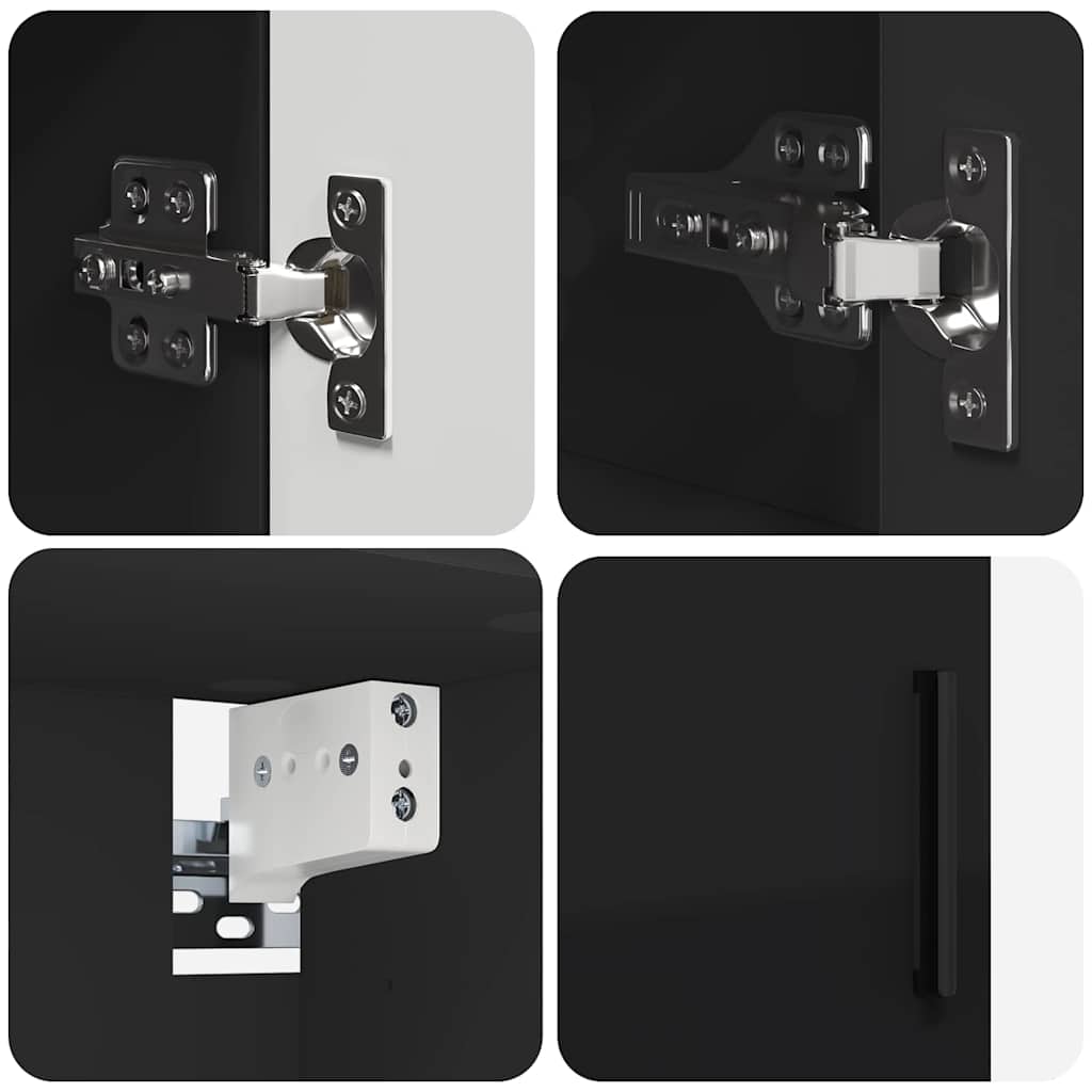Baderomsinnredningssett med skuff 5 pcs Svart 61 x 35 x 64 cm