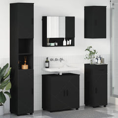 Baderomsinnredningssett med skuff 5 pcs Svart 61 x 35 x 64 cm