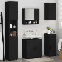 Baderomsinnredningssett med skuff 5 pcs Svart 61 x 35 x 64 cm
