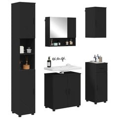 Baderomsinnredningssett med skuff 5 pcs Svart 61 x 35 x 64 cm