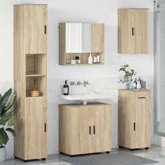 Baderomsinnredningssett 5 pcs Sonoma eik 61 x 35 x 64 cm