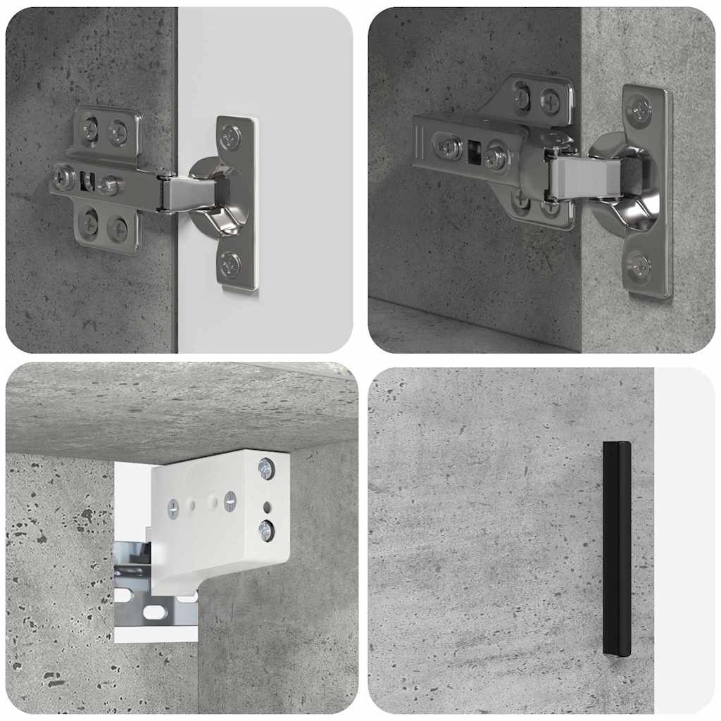 Baderomsinnredningssett med dør 5 pcs Betonggrå 61 x 35 x 64 cm