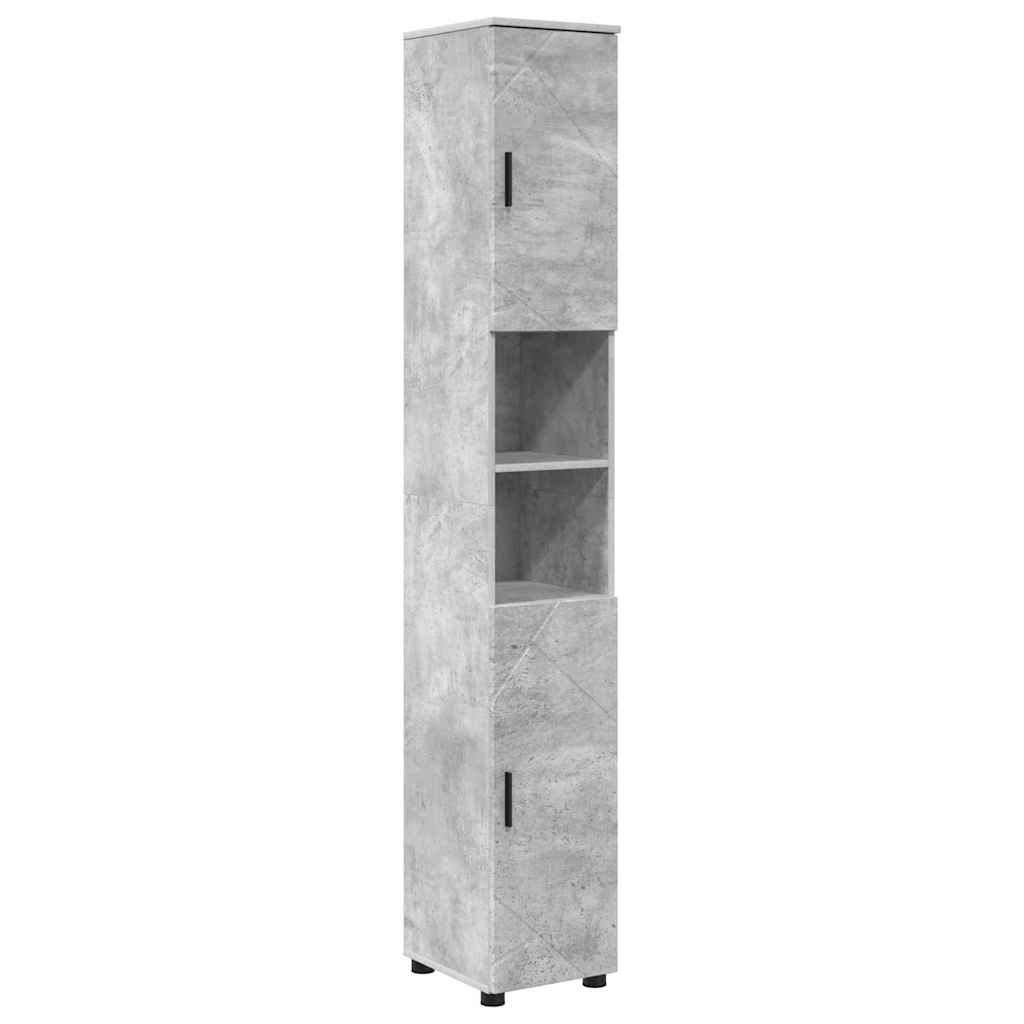 Baderomsinnredningssett med dør 5 pcs Betonggrå 61 x 35 x 64 cm