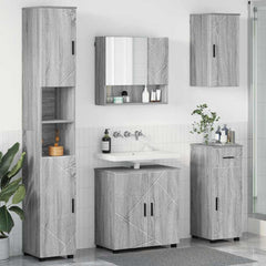 Baderomsinnredningssett 5 pcs Grå sonoma 61 x 35 x 64 cm
