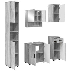 Baderomsinnredningssett 5 pcs Grå sonoma 61 x 35 x 64 cm