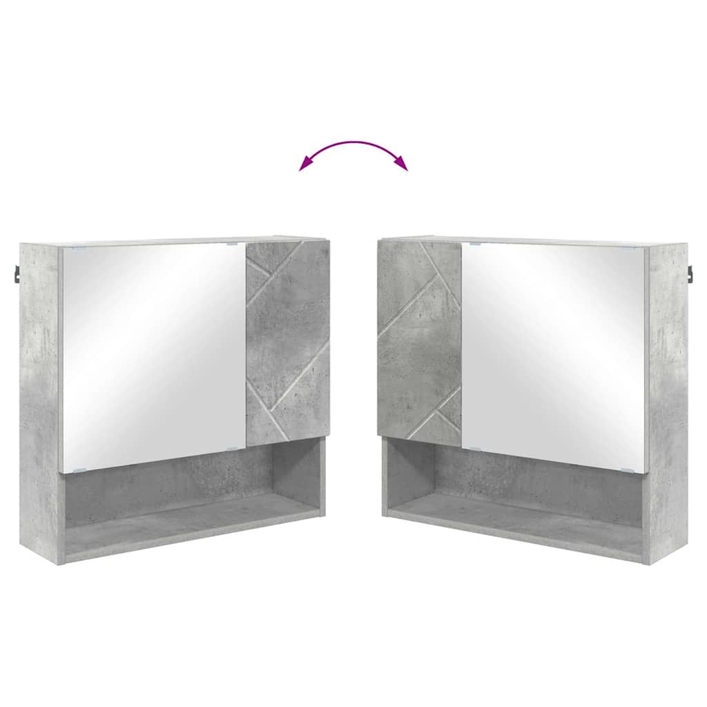 Baderomsinnredningssett med dør 4 pcs Betonggrå 61 x 35 x 64 cm