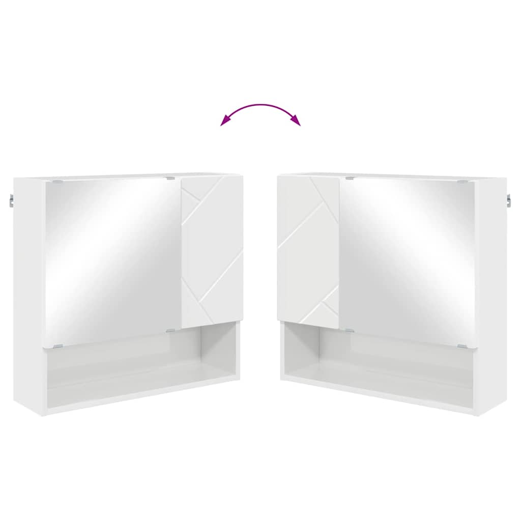 Baderomsinnredningssett 4 pcs Høyglans hvit 61 x 35 x 64 cm