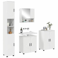 Baderomsinnredningssett 4 pcs Høyglans hvit 61 x 35 x 64 cm