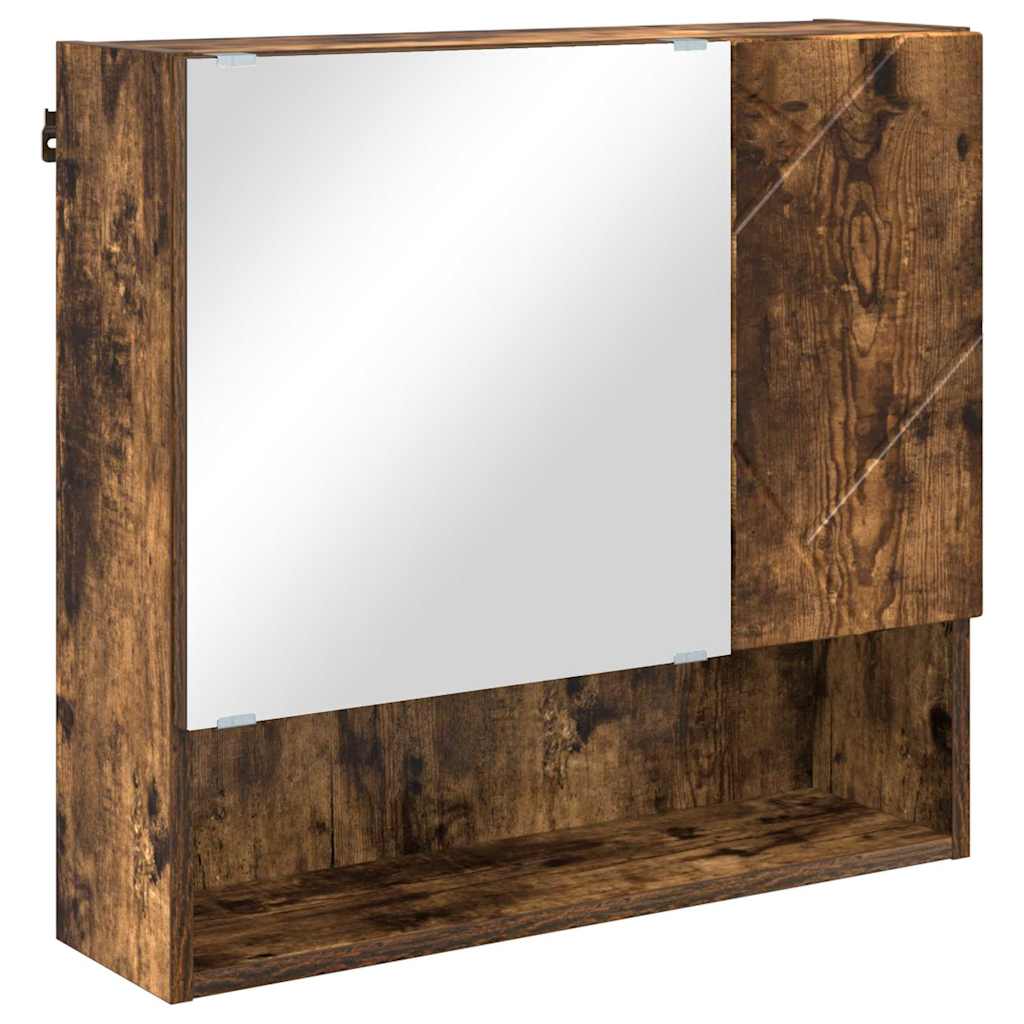 Baderomsinnredningssett med dør 4 pcs Røkt eik 61 x 35 x 64 cm