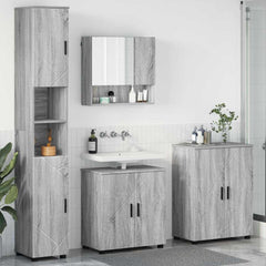 Baderomsinnredningssett 4 pcs Grå sonoma 61 x 35 x 64 cm