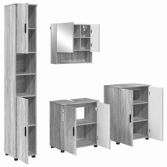 Baderomsinnredningssett 4 pcs Grå sonoma 61 x 35 x 64 cm