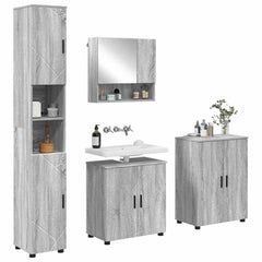 Baderomsinnredningssett 4 pcs Grå sonoma 61 x 35 x 64 cm