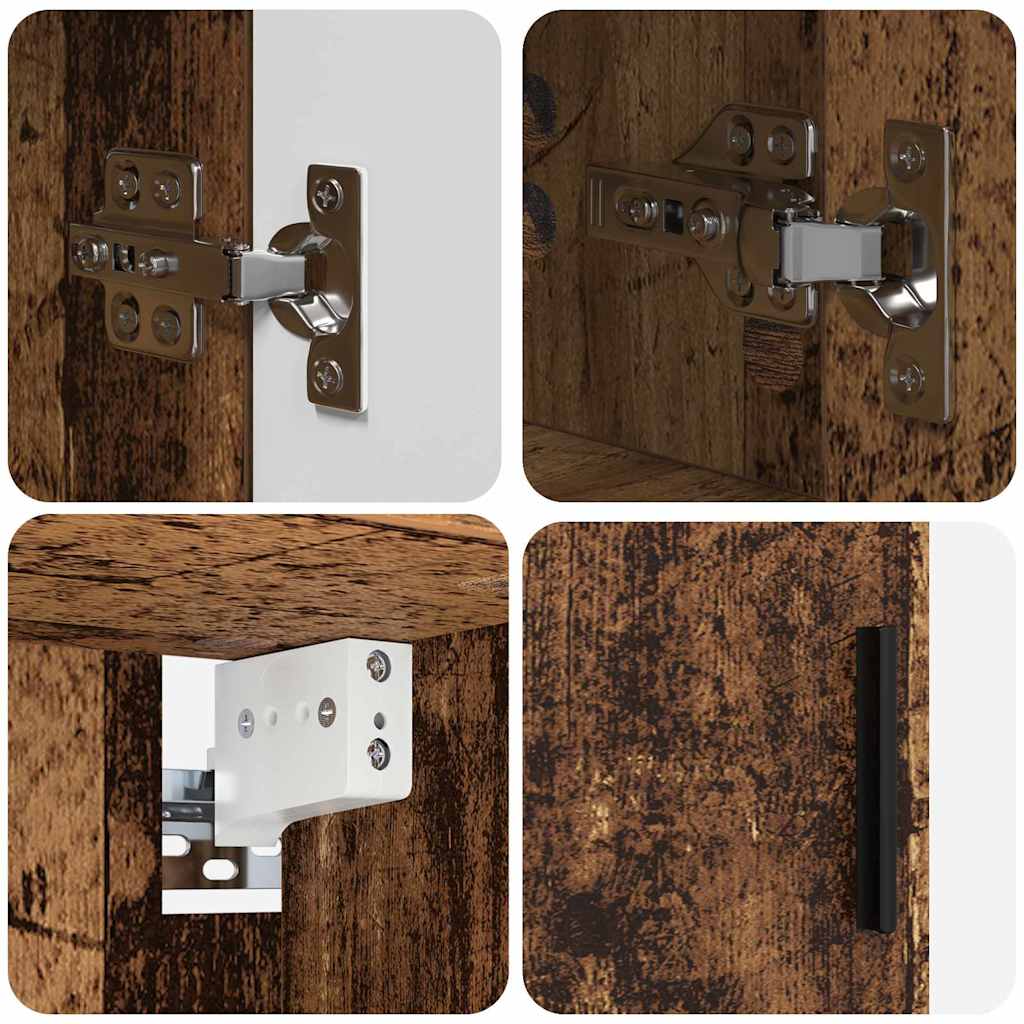 Baderomsinnredningssett 4 pcs Gammelt tre 61 x 35 x 64 cm