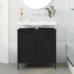 Baderomsvaskeskap Svart 60,5 x 33,5 x 61 cm Konstruert tre