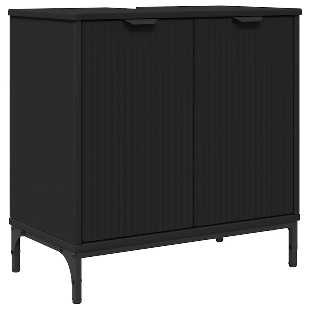 Baderomsvaskeskap Svart 60,5 x 33,5 x 61 cm Konstruert tre
