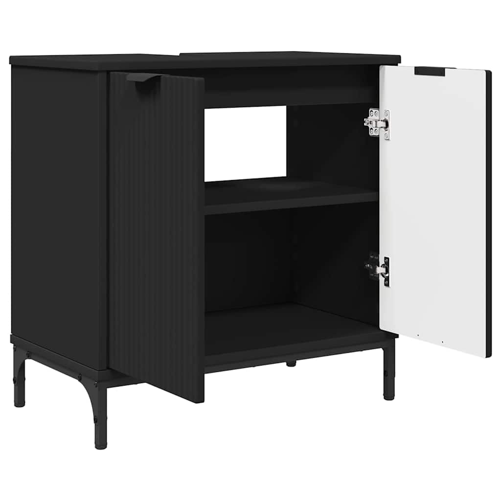 Baderomsvaskeskap Svart 60,5 x 33,5 x 61 cm Konstruert tre