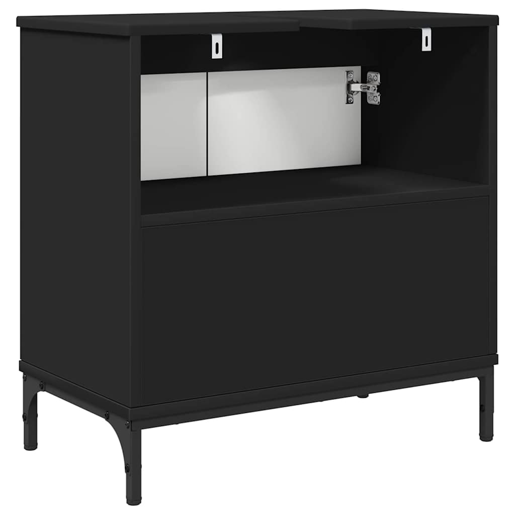 Baderomsvaskeskap Svart 60,5 x 33,5 x 61 cm Konstruert tre