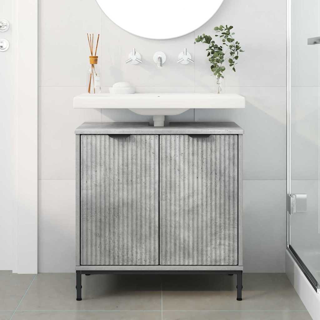Baderomsvaskeskap Betonggrå 60,5 x 33,5 x 61 cm Konstruert tre