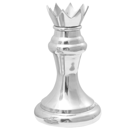 sjakk skulpturer 2 stk sølv aluminium