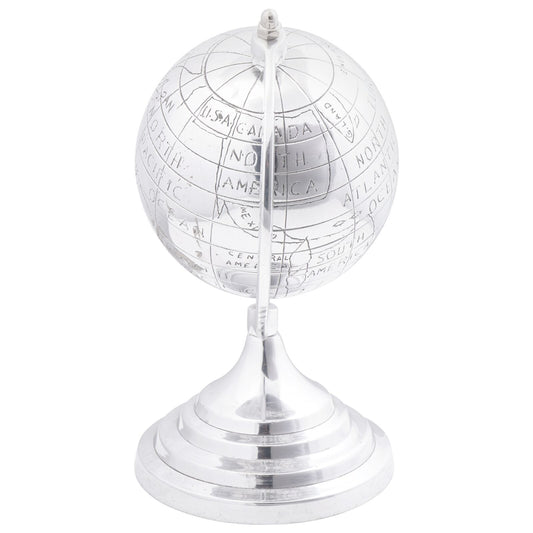 Globe Skulptur Sølv 16.5x14x26 cm Aluminium