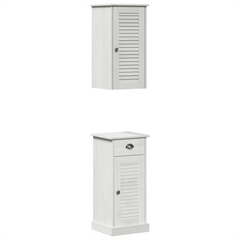 Baderomsinnredningssett 2 pcs Brun og hvit 37 x 34 x 80 cm