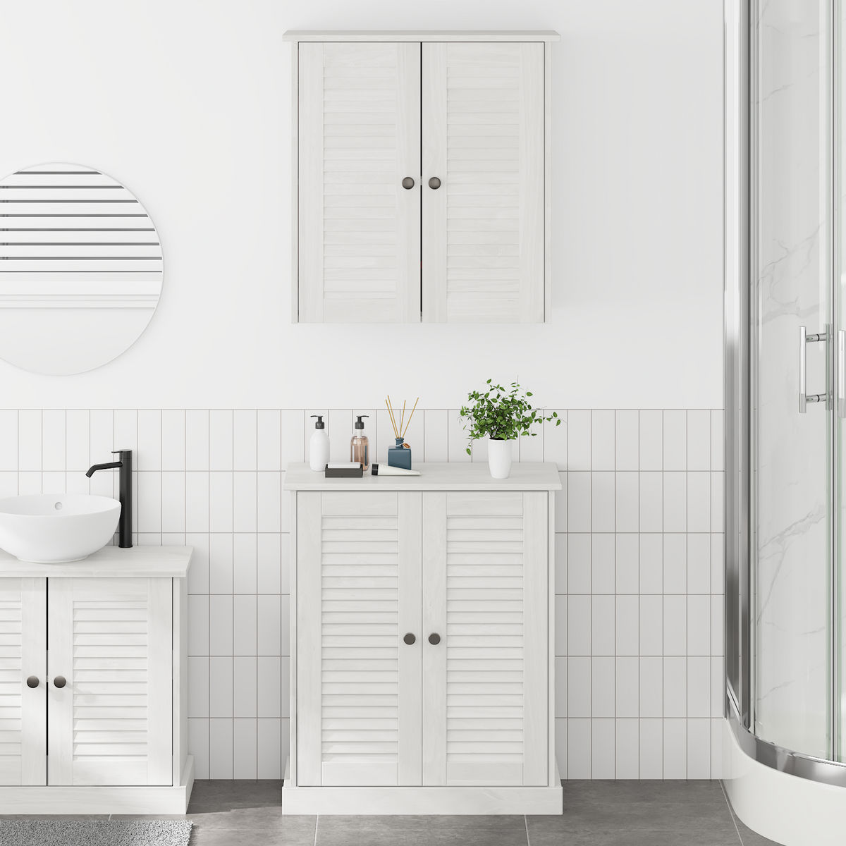 Baderomsinnredningssett med hylle 2 pcs Brun 67,5 x 34 x 80 cm