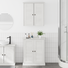 Baderomsinnredningssett med hylle 2 pcs Brun 67,5 x 34 x 80 cm