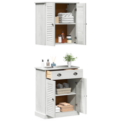 Baderomsinnredningssett med skuff med hylle 2 pcs Brun 67.5 x 34 x 80 cm