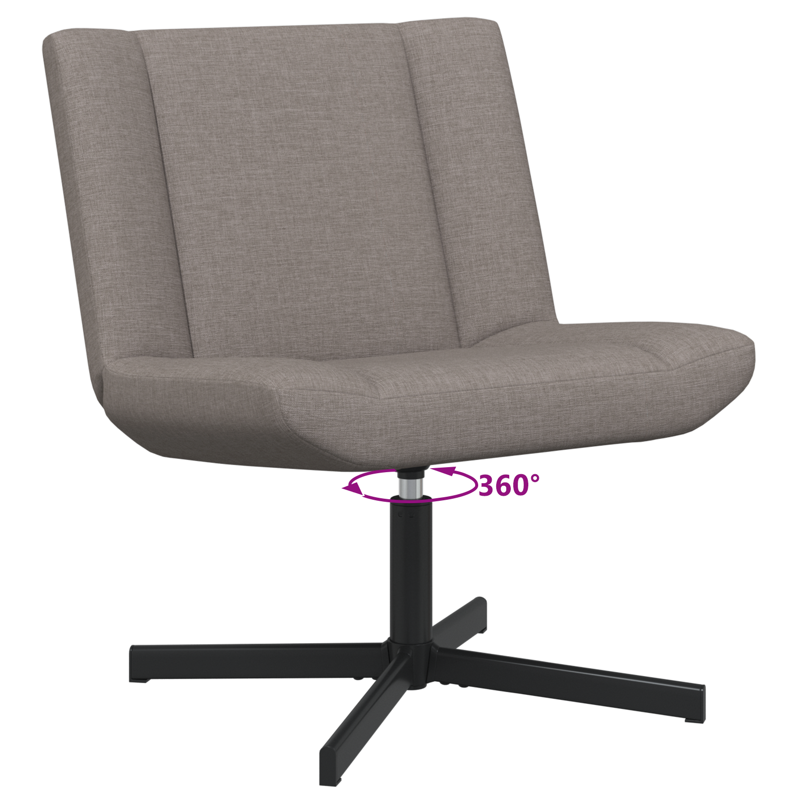 Accentstol Taupe Stoff, Metallbase Standard Ergonomisk