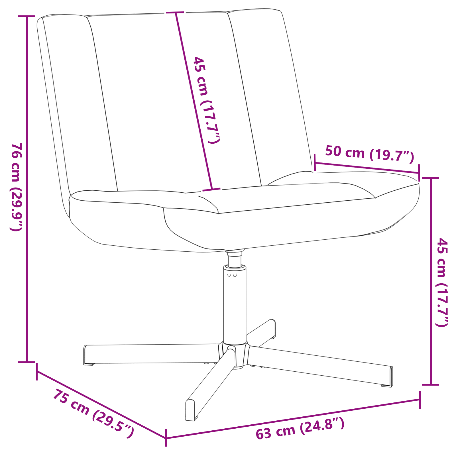 Accentstol Taupe Stoff, Metallbase Standard Ergonomisk