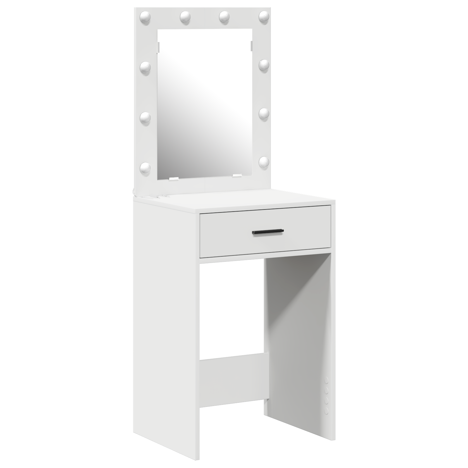 Sminkebord med LED-lamper Hvit 50x41x135 cm