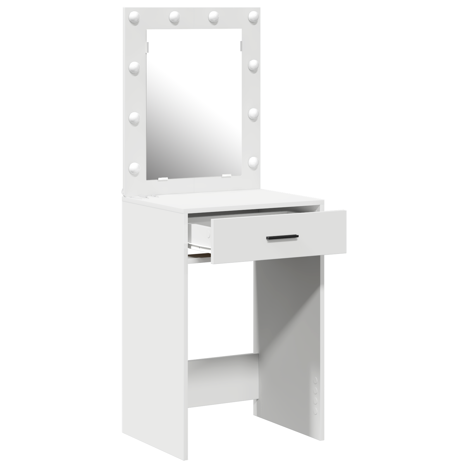 Sminkebord med LED-lamper Hvit 50x41x135 cm