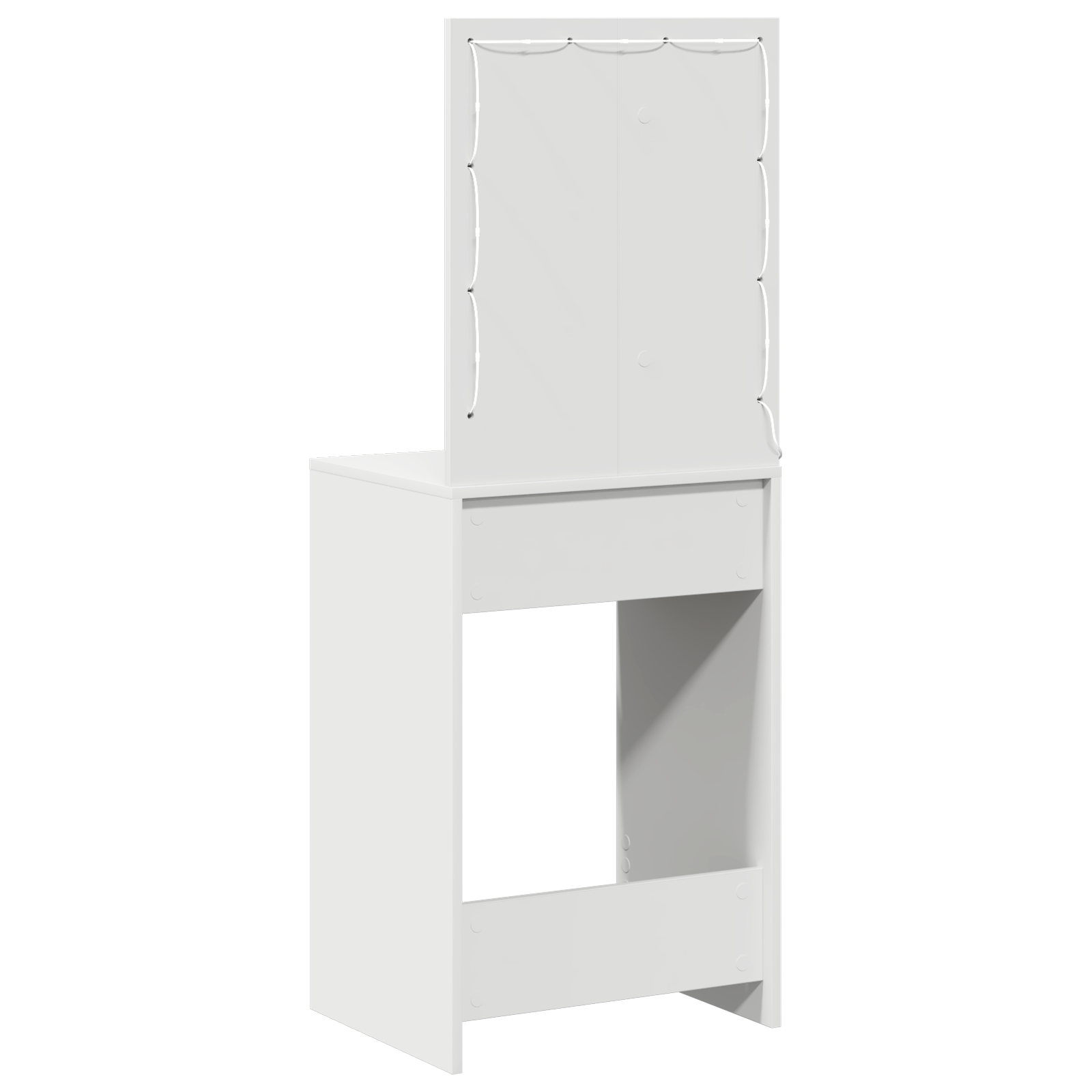 Sminkebord med LED-lamper Hvit 50x41x135 cm