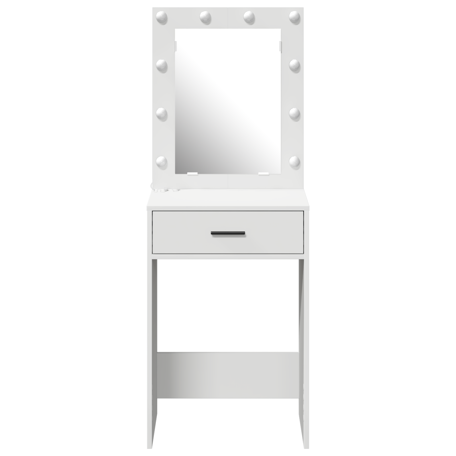 Sminkebord med LED-lamper Hvit 50x41x135 cm