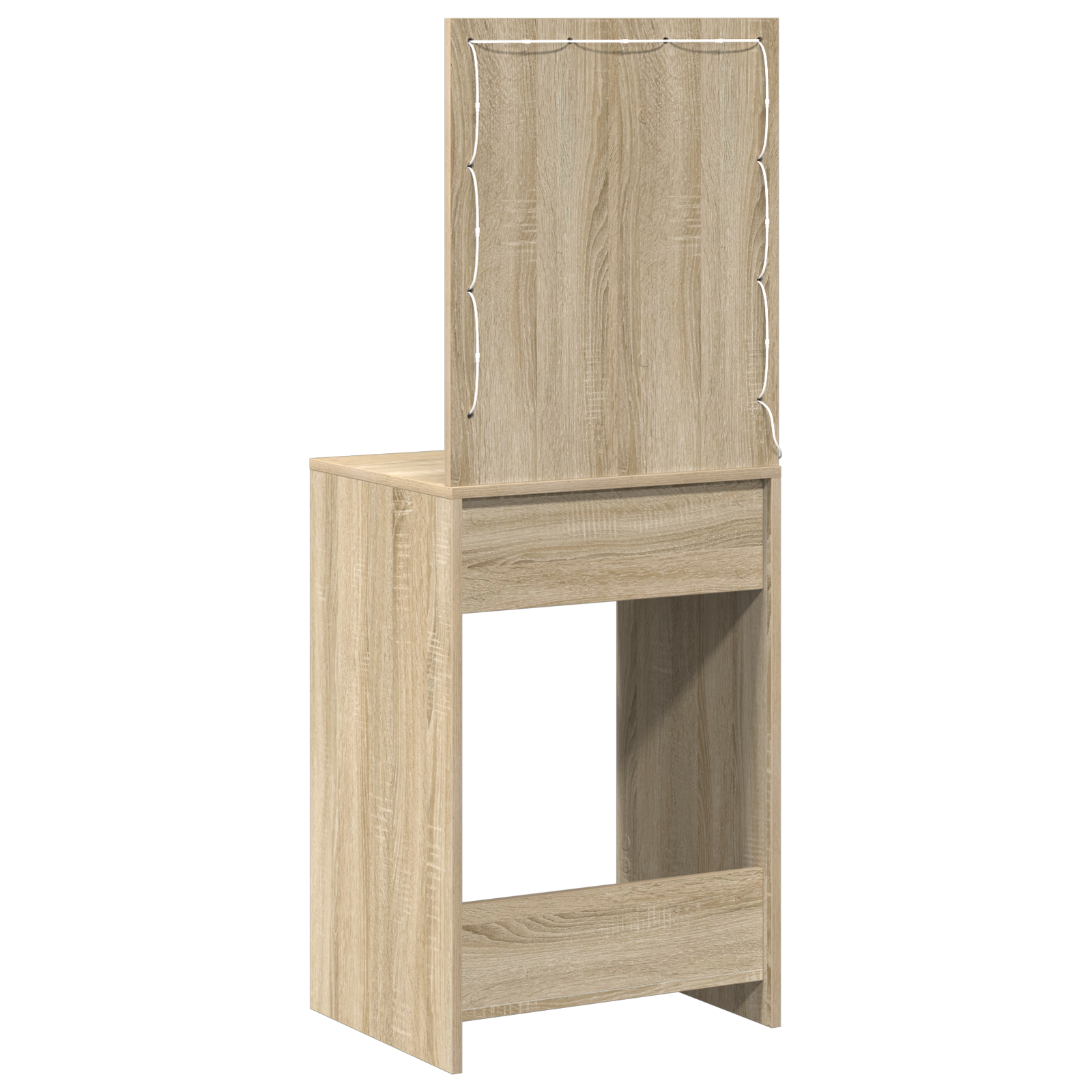 sminkebord med LED-lamper Sonoma eik 50x41x135 cm